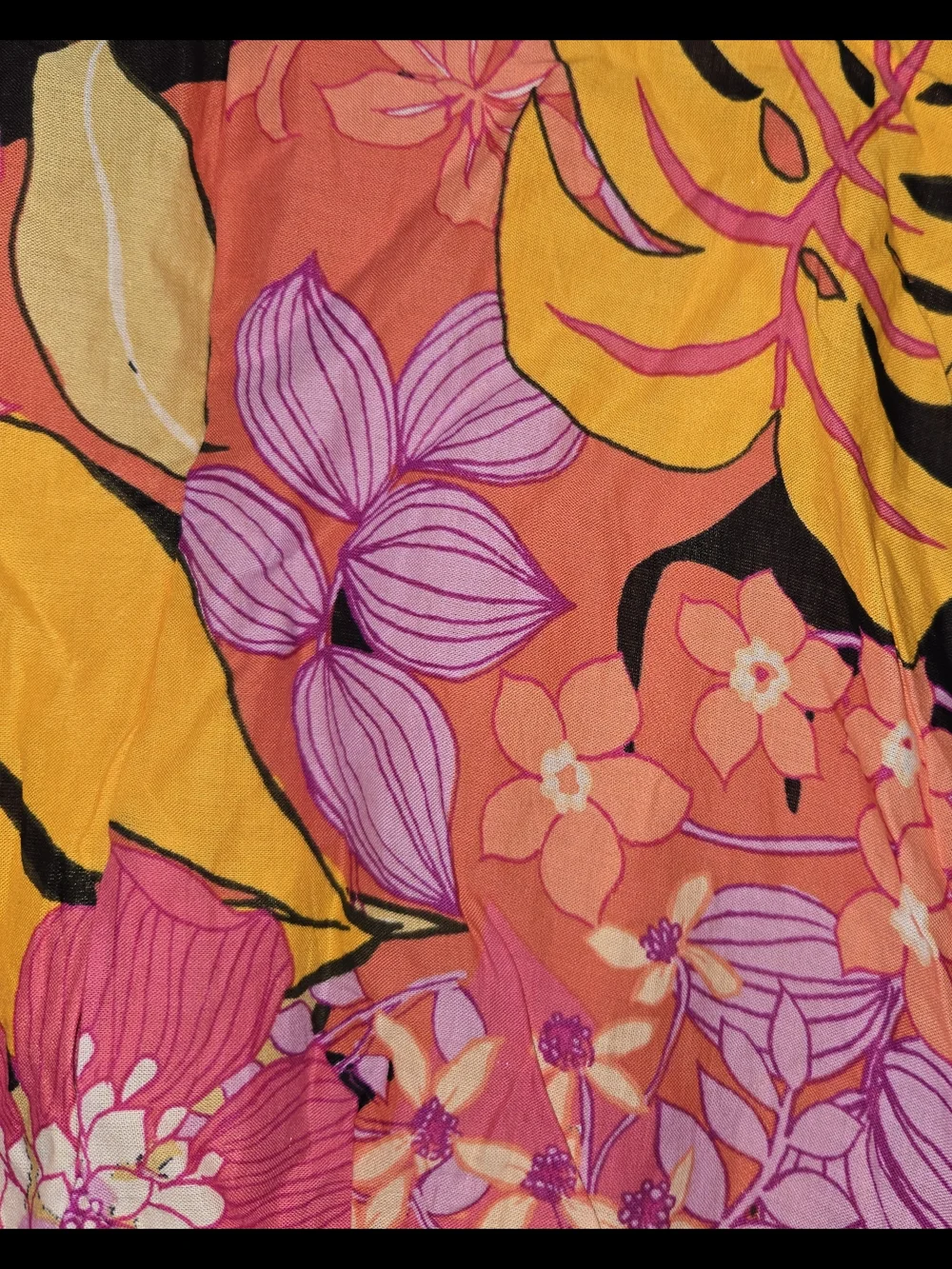 NWT Lulu's Vibrant Tropical Floral Island Dress Yellow Pink & Orange Womens XS